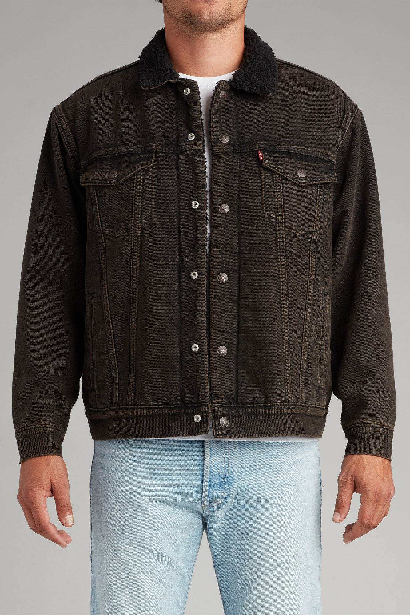 Levi's Blus&atilde;o de ganga com borrego