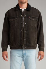 Levi's Blus&atilde;o de ganga com borrego preto