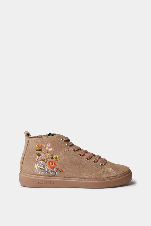Toni Pons Bota de cano curto com detalhes florais bege
