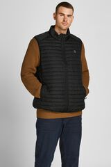 Jack & Jones PLUS Colete acolchoado com capuz preto