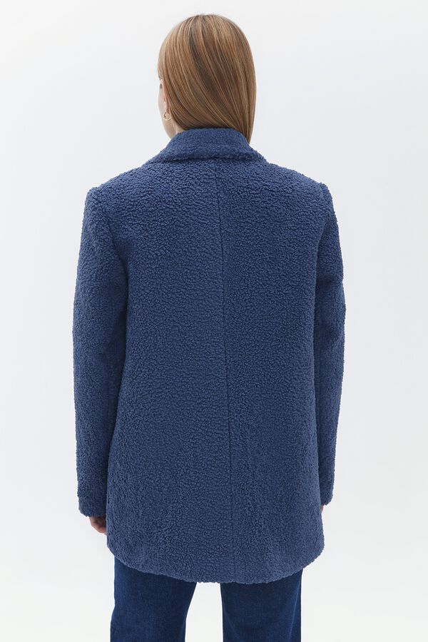 Oxxo Sobretudo estilo blazer borrego azul