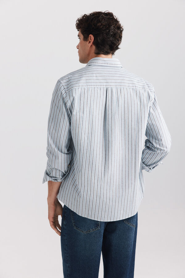 Springfield Camisa oxford &agrave;s riscas azul