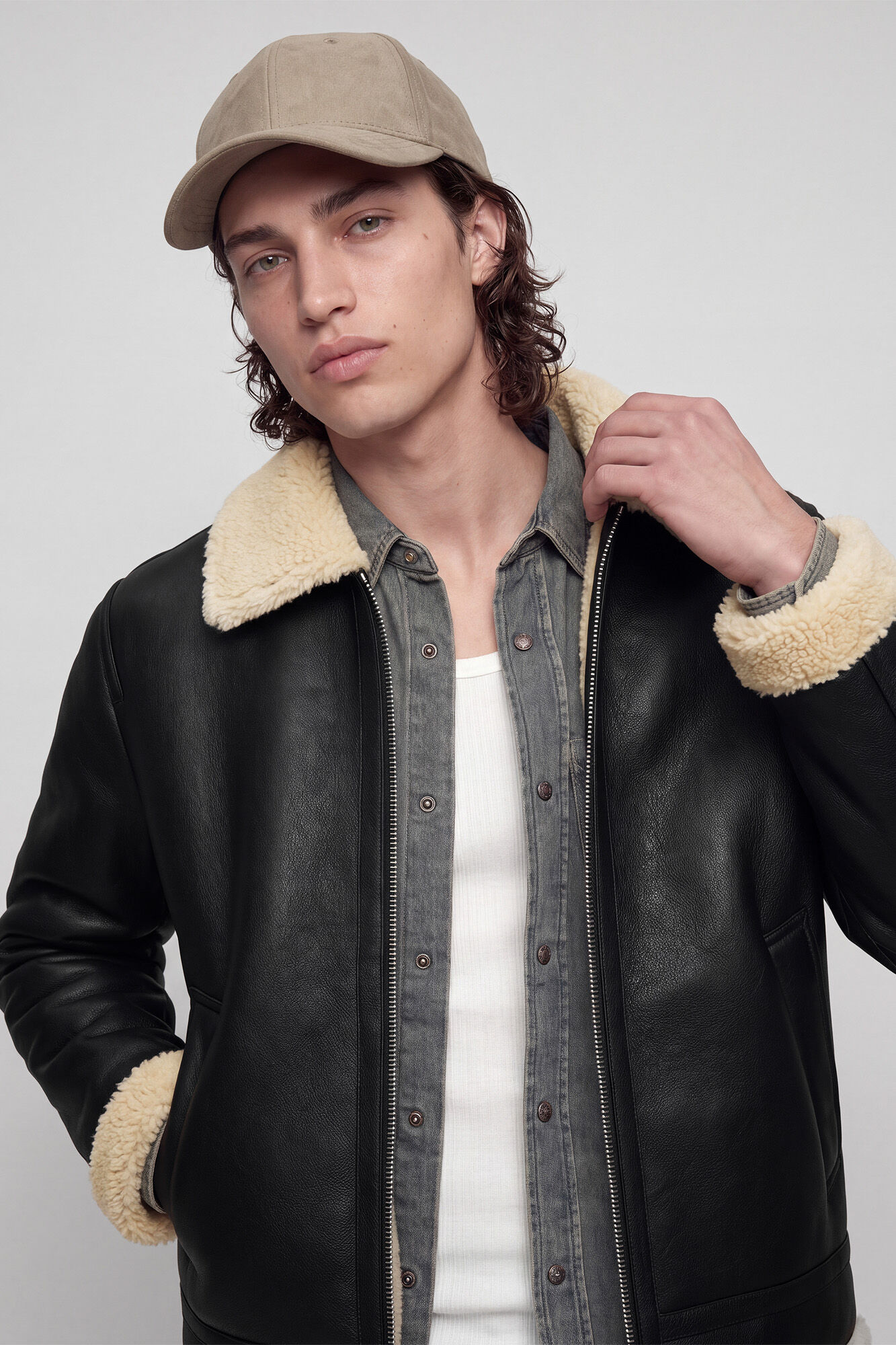 Jack & Jones Blus&atilde;o aviador com fecho-&eacute;clair