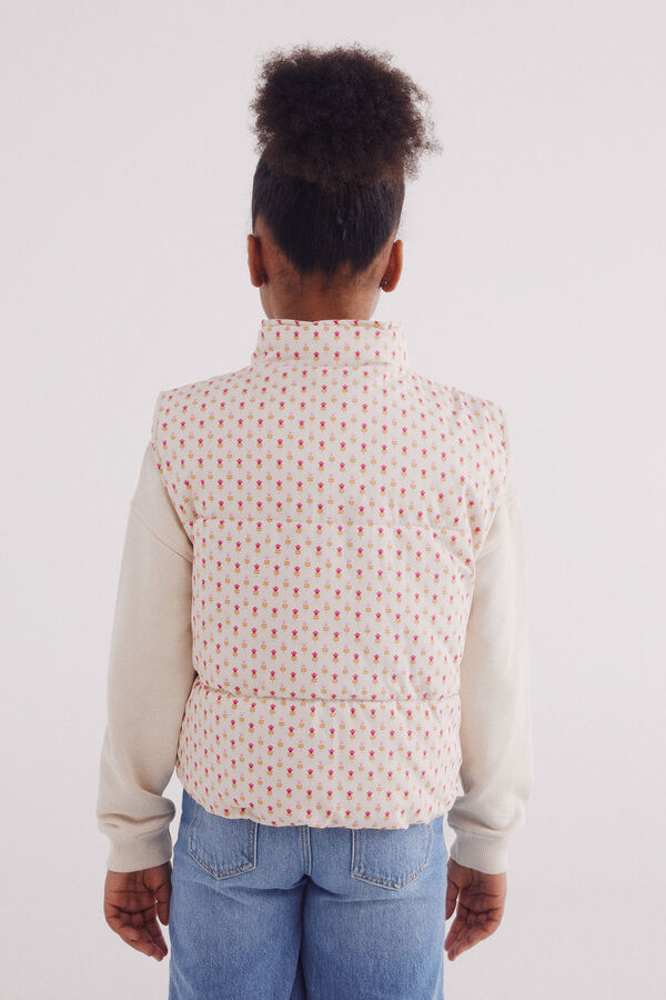 Springfield Kids Colete acolchoado estampado de menina branco
