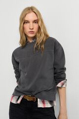 Pepe Jeans Camisola de gola redonda com tachas cinzento