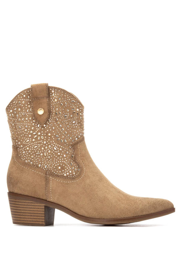 XTI Bota de cowboy com tachas bege