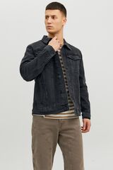 Jack & Jones Blus&atilde;o de ganga regular preto