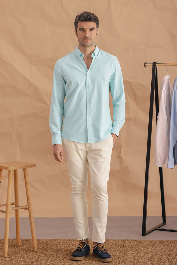 Celopman Camisa Oxford  bege