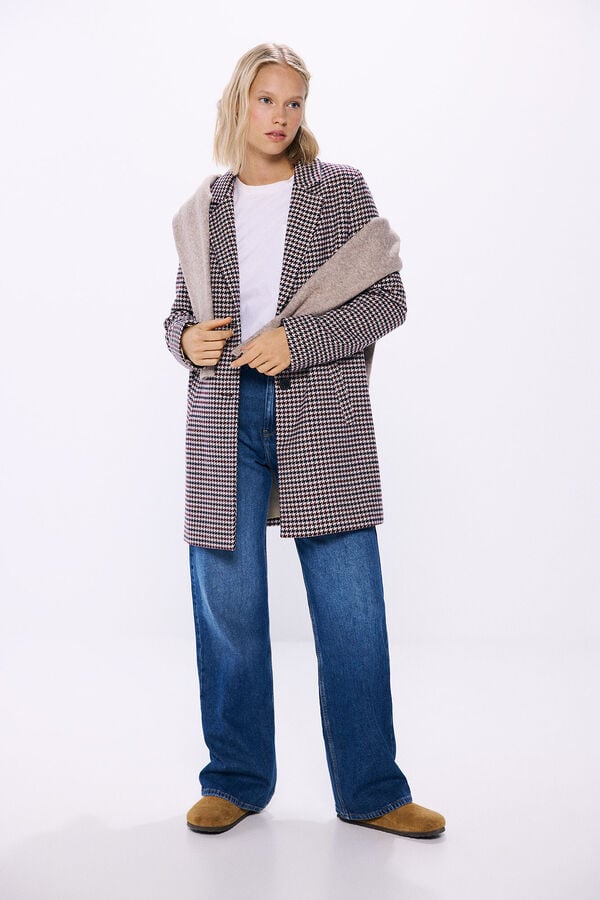 Springfield A-line checkered coat lavender