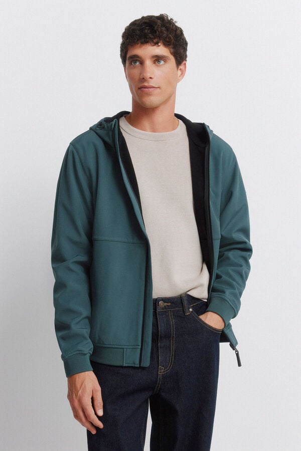 Springfield Jaqueta softshell com capuz. azul