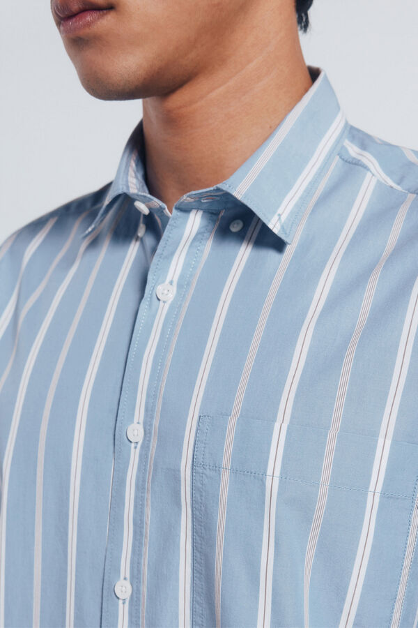 Springfield Camisa popelín rayas azul