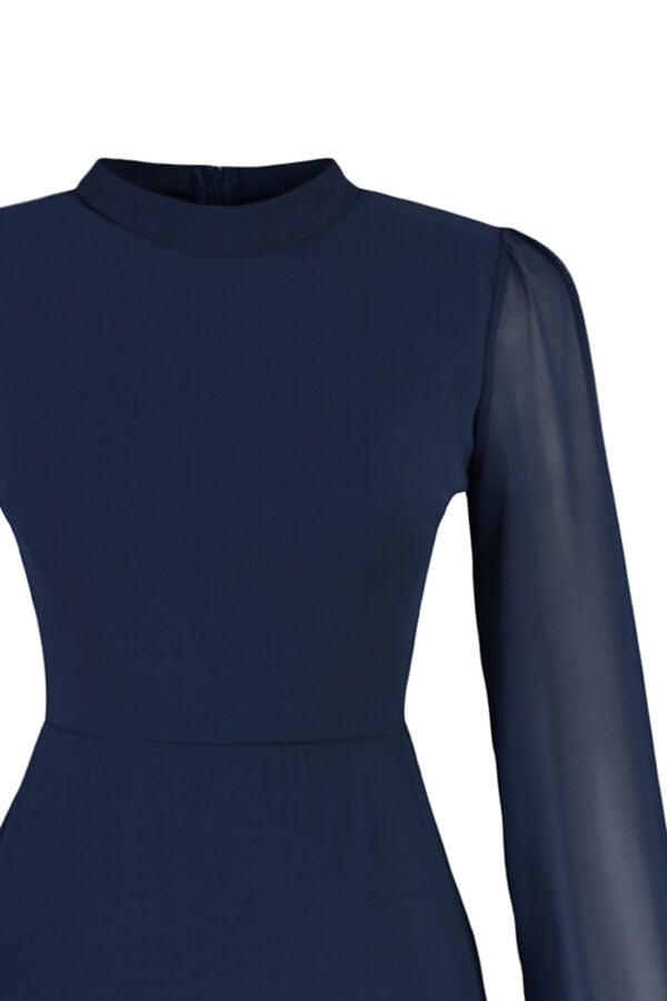 Trendyol Vestido midi de gola alta azul