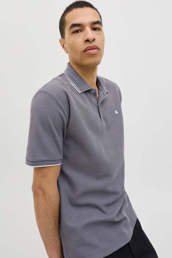 Jack & Jones Polo regular fit em malha cinzento
