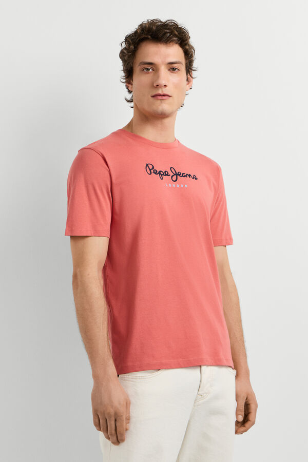 Pepe Jeans T-shirt de manga curta com logo borgonha