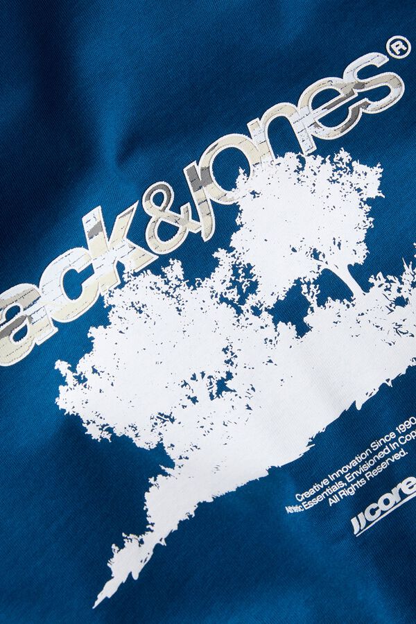 Jack & Jones T-shirt regular fit em algod&atilde;o azul