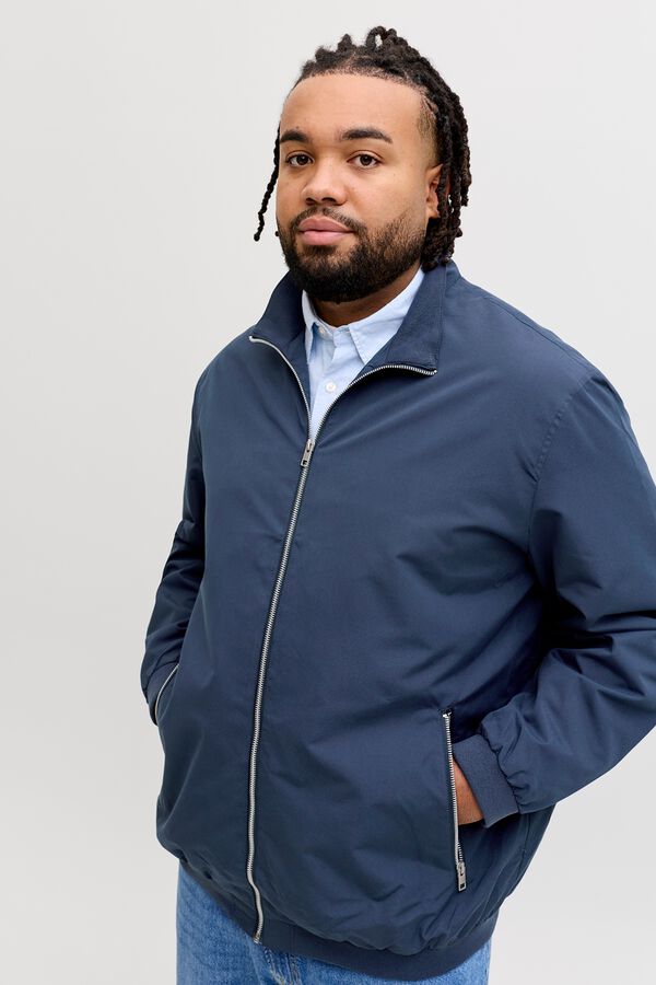 Jack & Jones PLUS high neck bomber jacket blue
