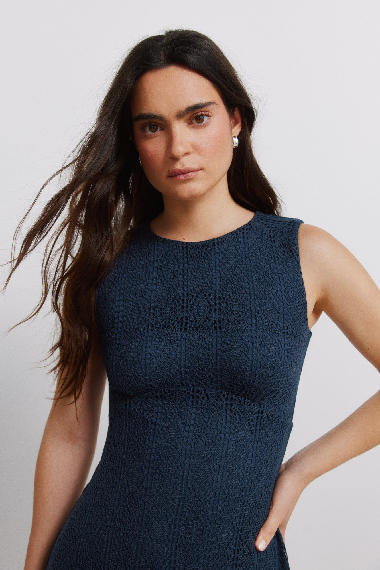 Springfield Vestido midi de al&ccedil;as bordado