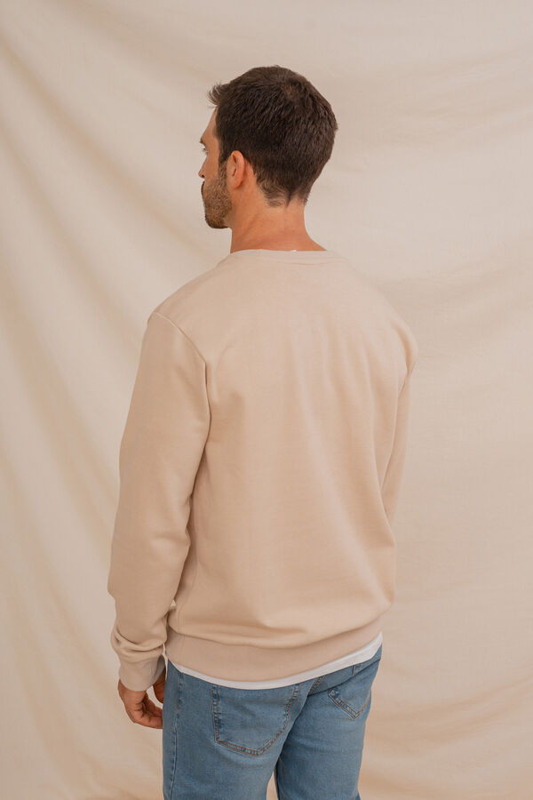 Celopman Sweatshirt com bordado frontal bege