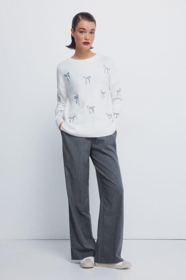 Springfield Camisola com laços de lantejoulas bege