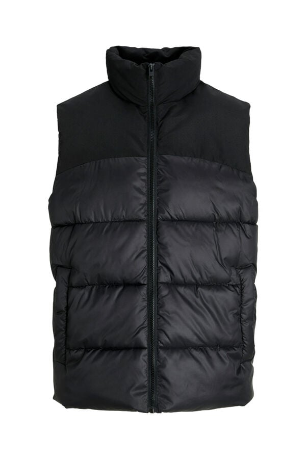 Jack & Jones Chaleco acolchado cuello alto negro