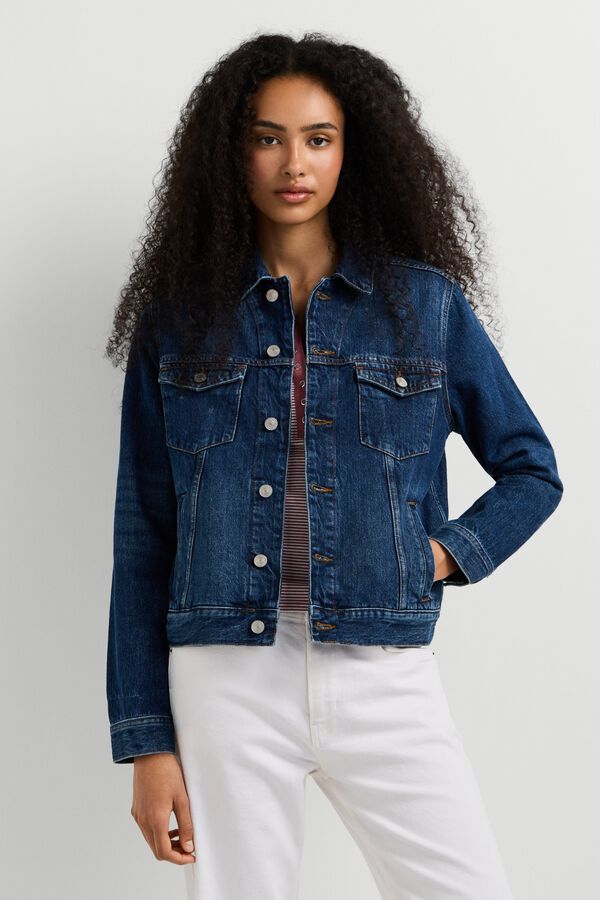 Pepe Jeans Blus&atilde;o trucker de ganga azul