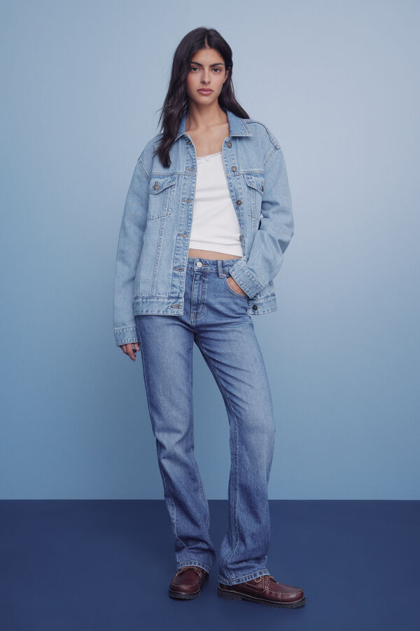 Springfield Calça jeans reta azul