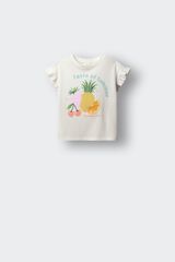 Springfield Kids T-shirt de manga curta de frutas para menina bege