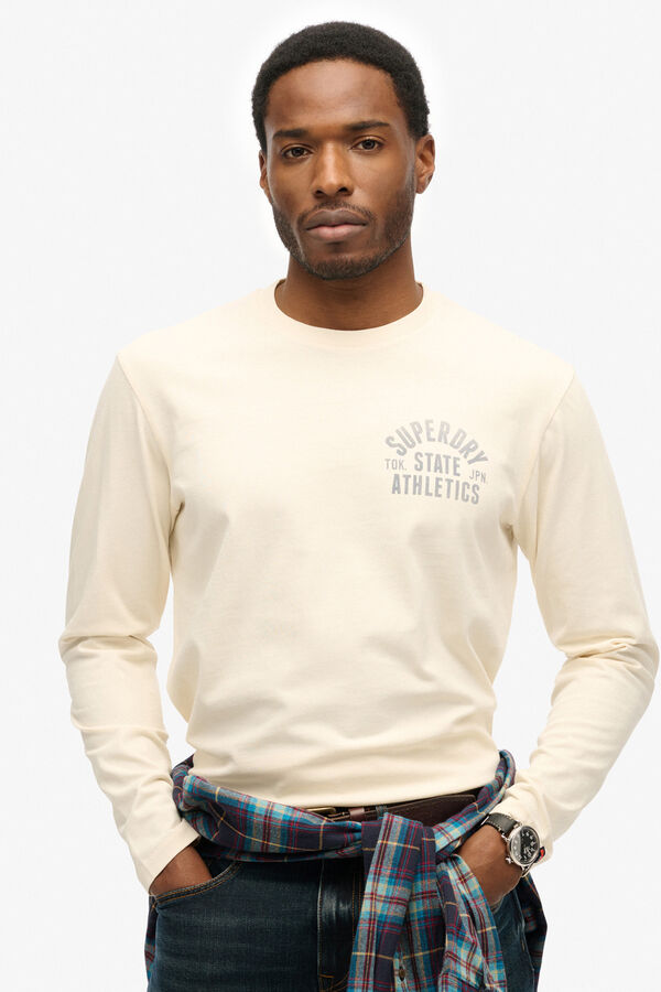 Superdry T-shirt decote redondo bege