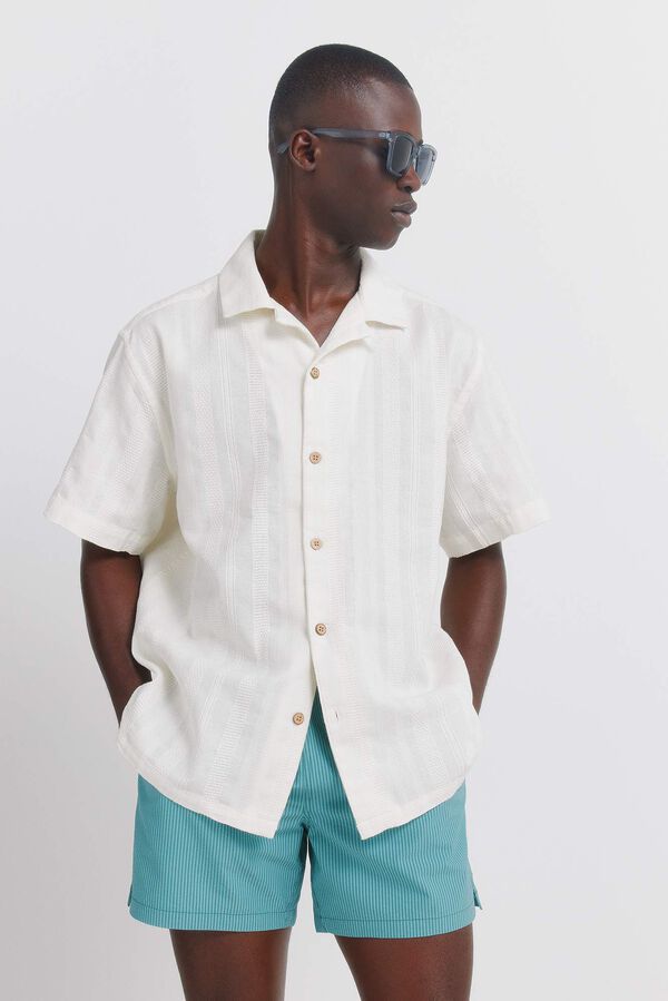 Springfield Fato de banho seersucker &agrave;s riscas azul