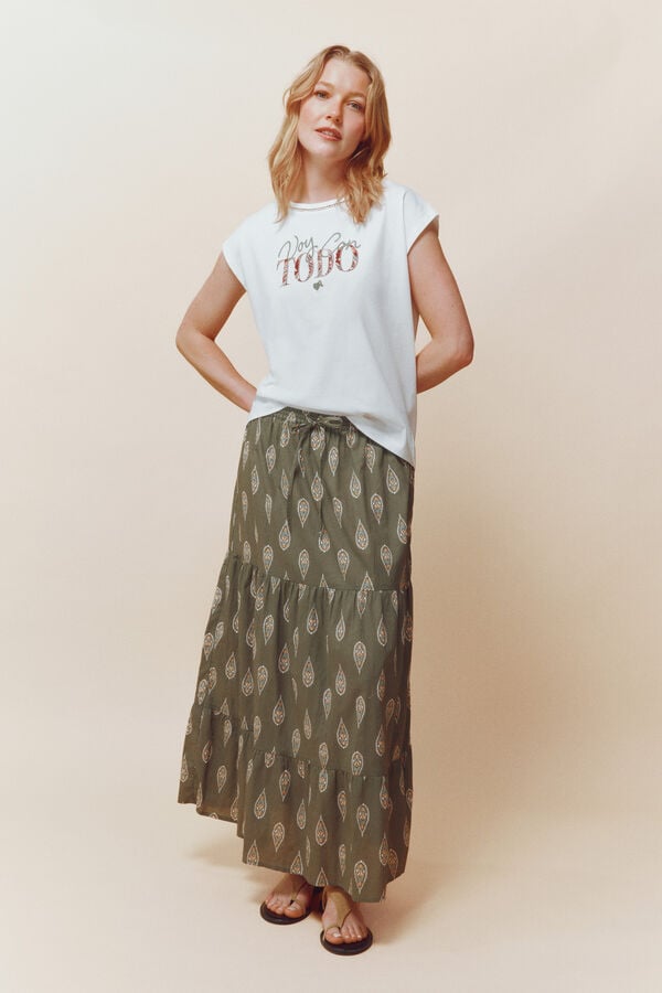 Springfield T-shirt "Vou com tudo" bege