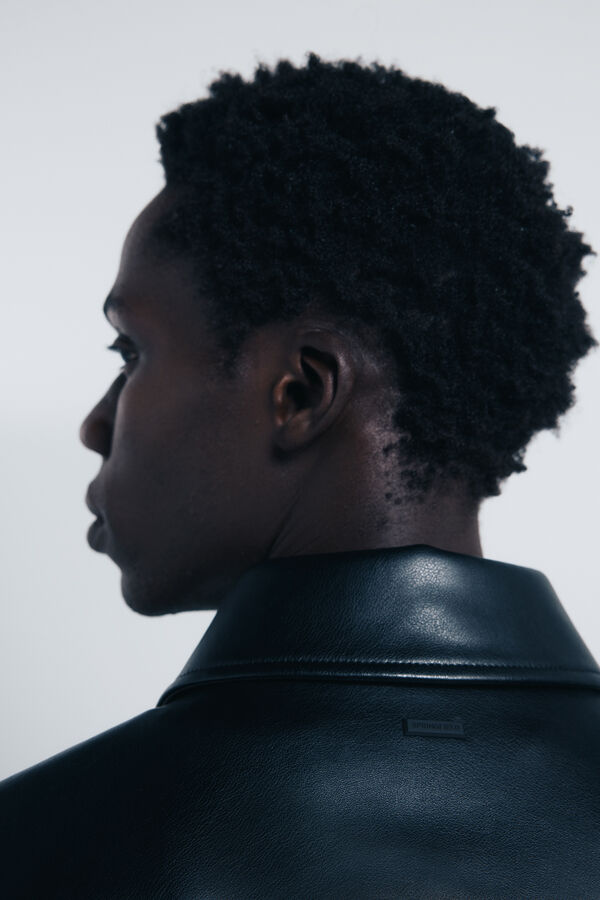 Springfield Blusão efeito pele preto