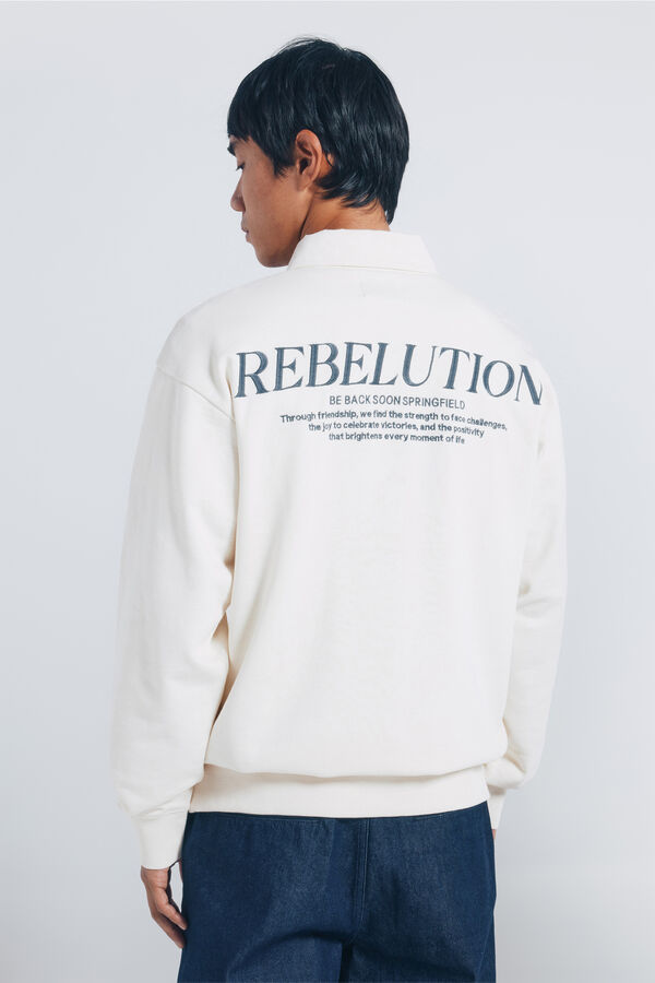 Springfield Sweatshirt com gola de rugby branco