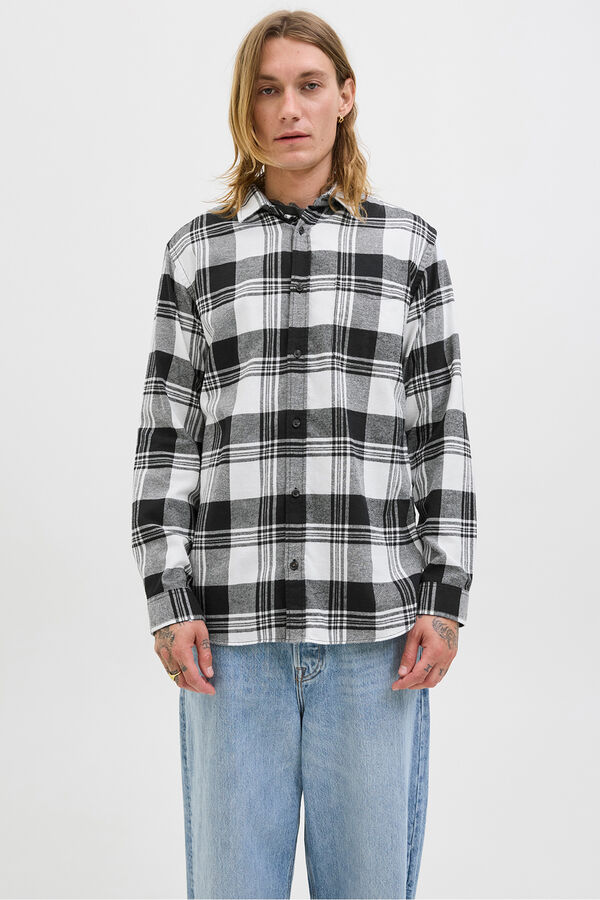 Jack & Jones Camisa xadrez regular fit branco