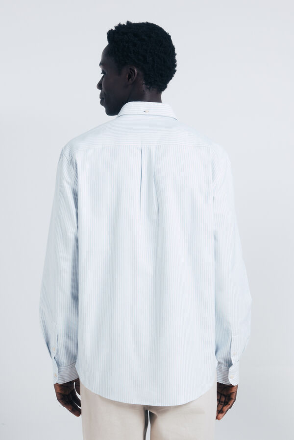 Springfield Camisa oxford riscas azul
