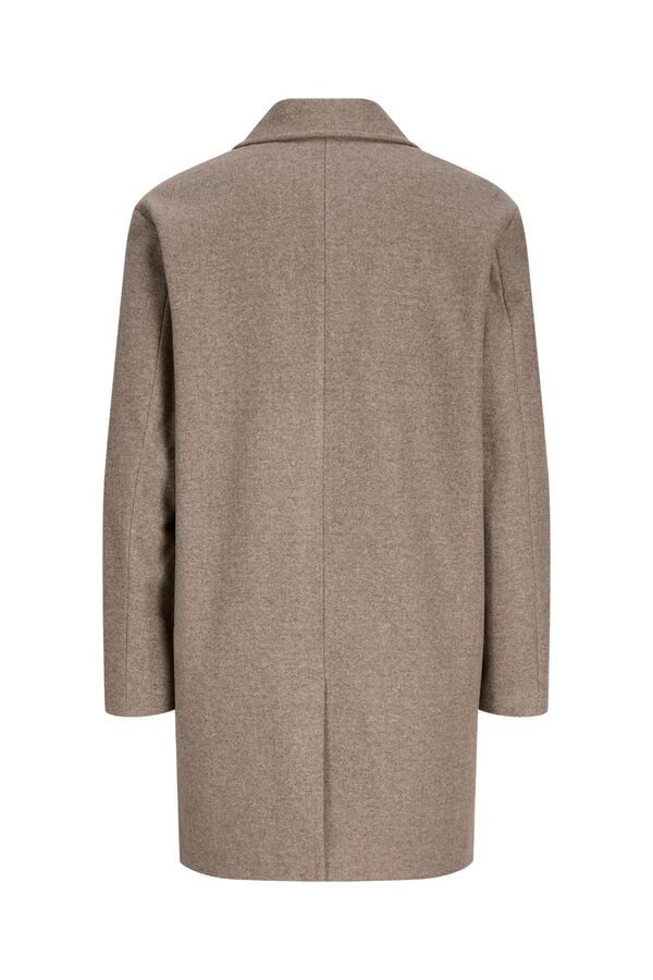 Jack & Jones Sobretudo abotoado comprido pelo joelho cinzento