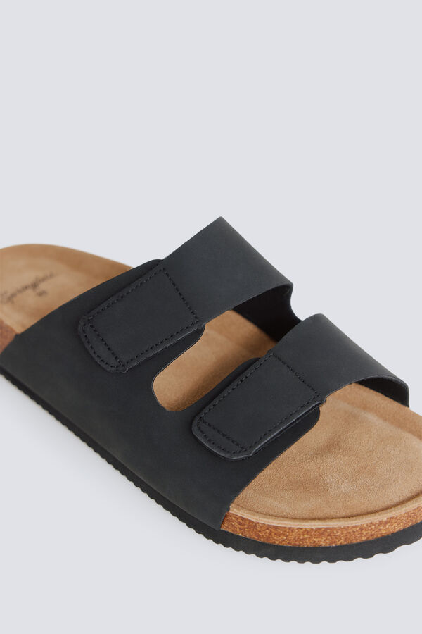Springfield Sandalia velcro doble tira negro
