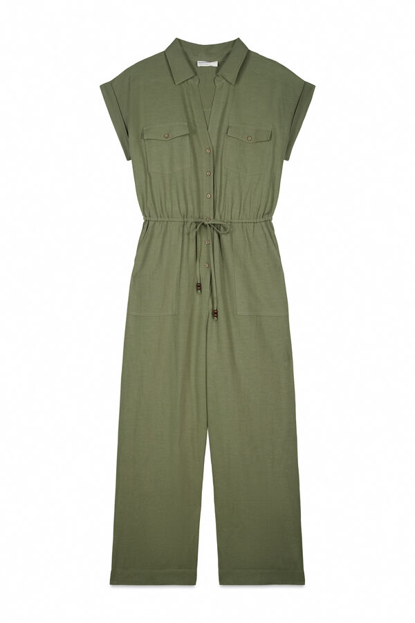 Springfield Macac&atilde;o em linho com bolsos estampado