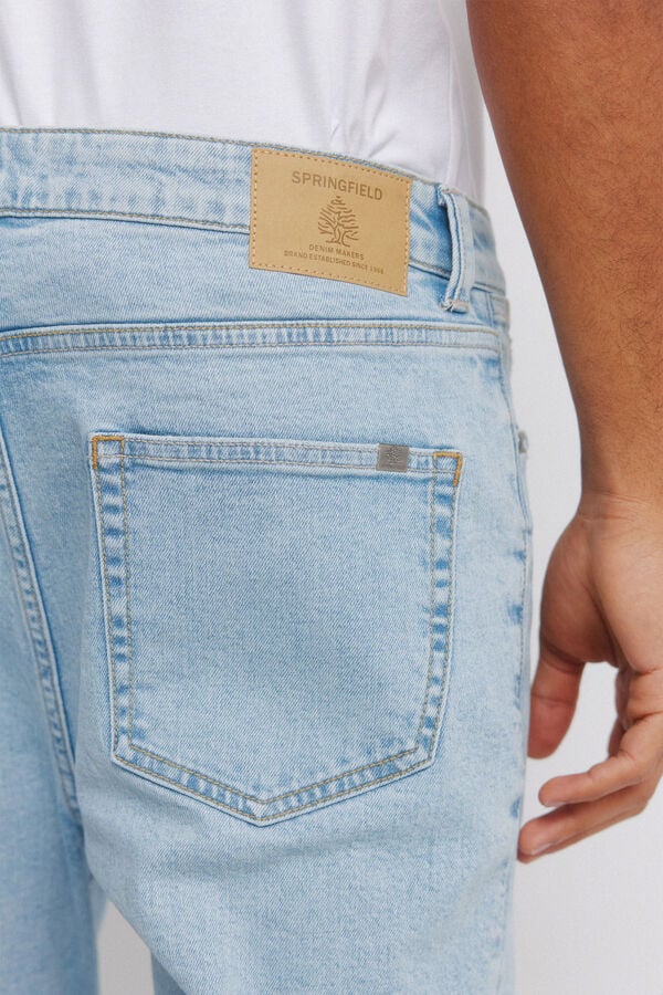 Springfield Jeans slim fit lavagem clara azul