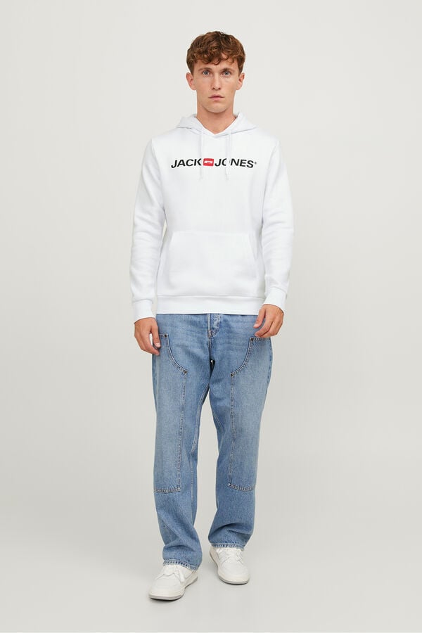 Jack & Jones Sweatshirt logo capuz branco