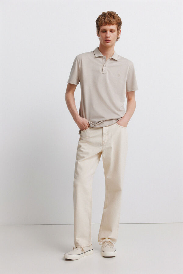 Springfield Polo liso slim fit bege