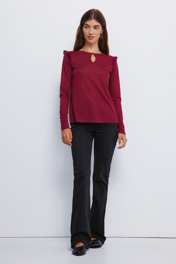 Springfield T-shirt Plumeti com folho nos ombros vermelho