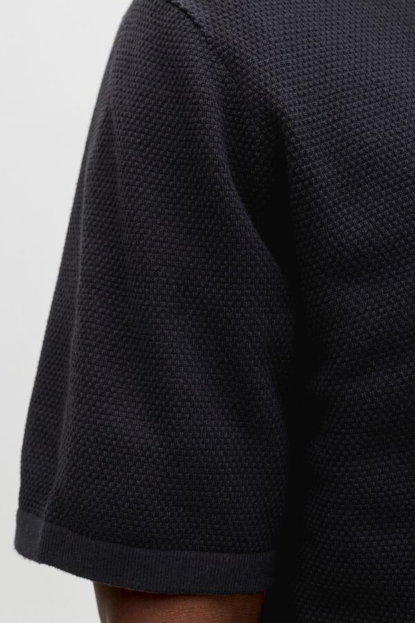 Jack & Jones Polo de malha relaxed fit resort preto