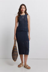 Springfield Saia pointelle azul