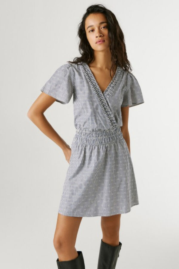 Pepe Jeans Vestido curto de manga comprida azul