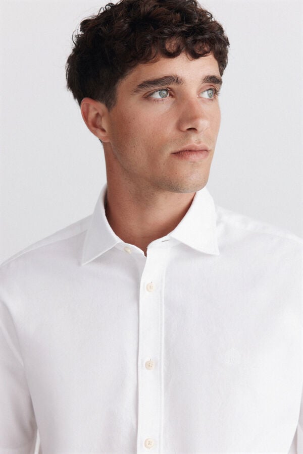 Springfield Camisa oxford de manga curta branco