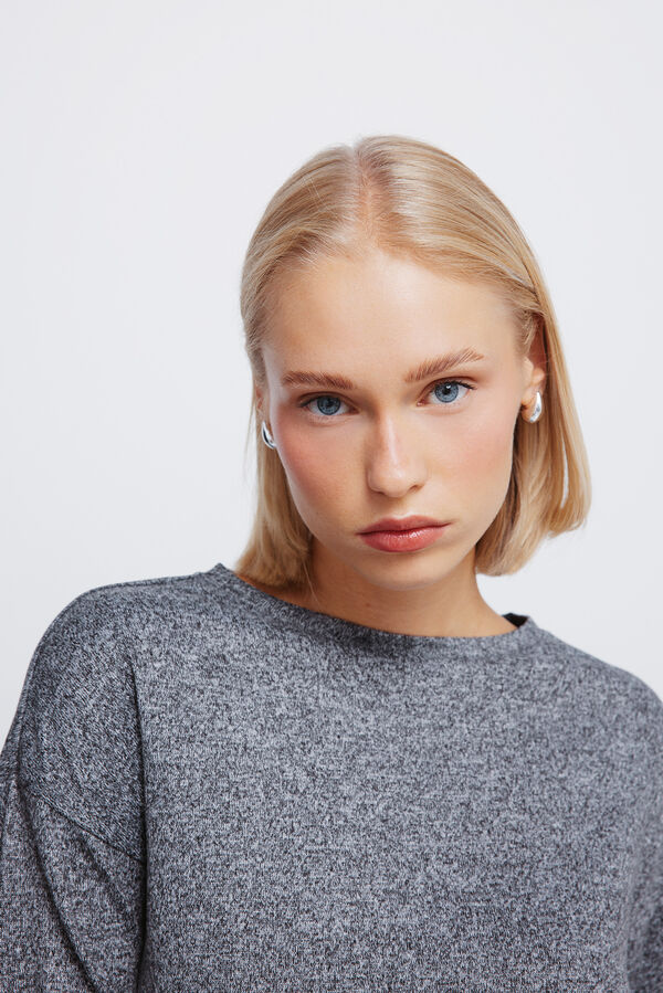 Springfield T-shirt combinada com botões laterais cinzento