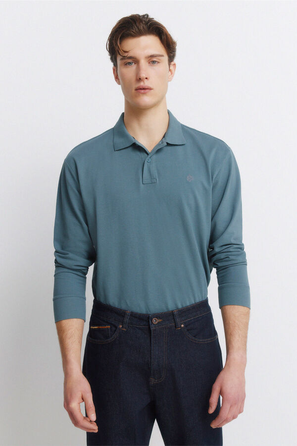 Springfield Polo Springfield b&aacute;sico manga comprida regular fit azul