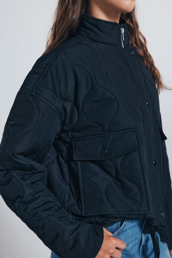 Springfield Jaqueta acolchoada com bolsos preto