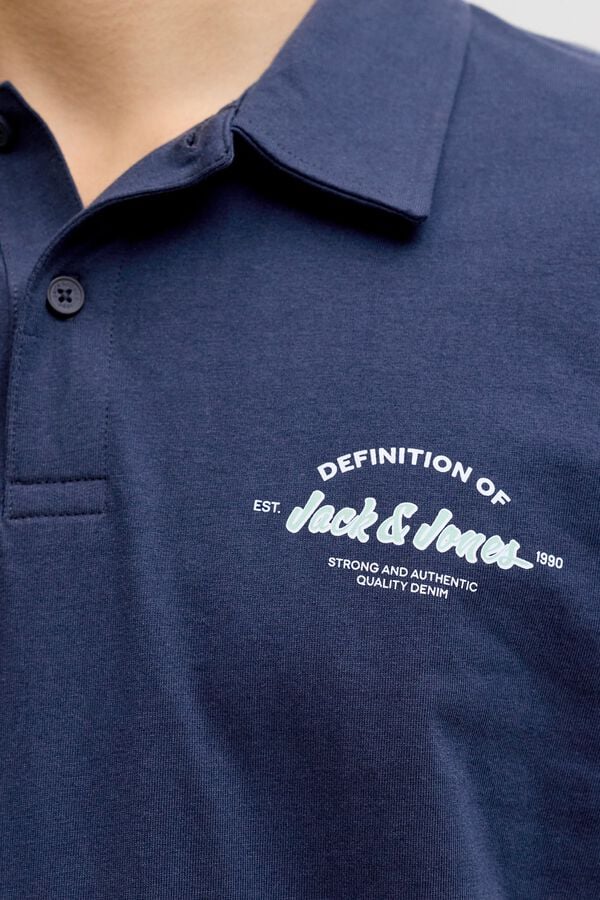 Jack & Jones Polo regular fit em algod&atilde;o azul