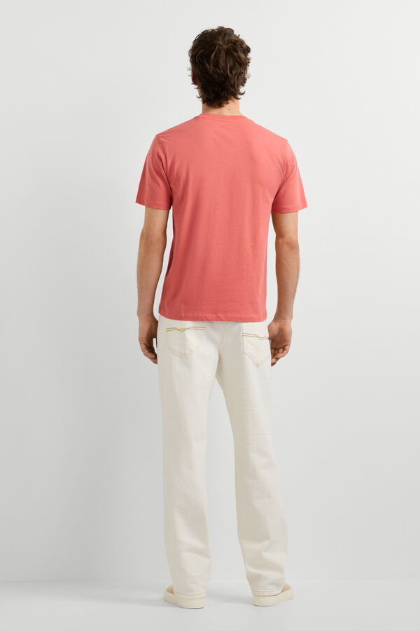 Pepe Jeans T-shirt de manga curta com logo borgonha